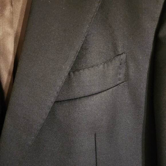 Suitsupply Solid Navy Blue Slim Fit Super 110's Italian Wool Suit 38R - Picture 7 of 10